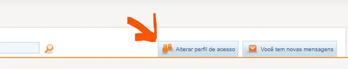 Topo do e-CAC com o botão Alterar perfil de acesso destacado